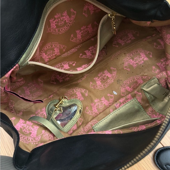 Classic Juice Beauty Black Leather Shoulder Bag with Gold Chain authentic - Picture 3 of 5